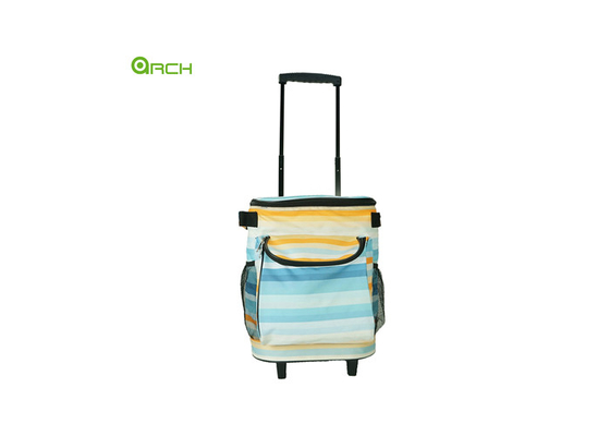 Wheeled Cooler Bag with One Front Pocket and Two Side Pockets