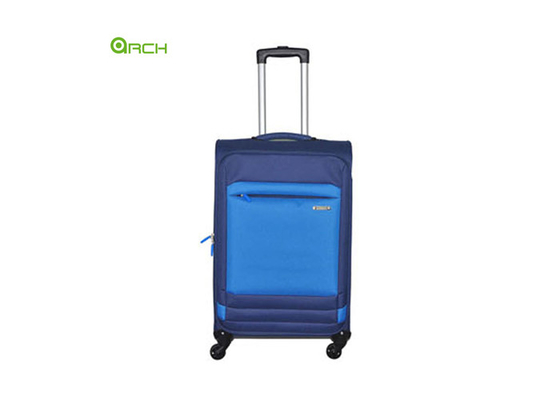 600D Economic Polyester Soft Sided Luggage with One Front Pocket and Spinner Wheels