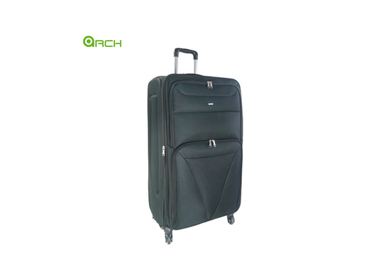 Trolley Travel Suitcase with Two Front Pockets and Spinner Wheels