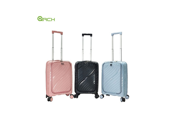 Manufacturer PP Trolley Luggage with Double Spinner Wheels