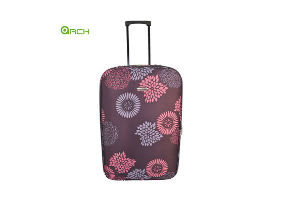600D Polyester Lightweight Cabin Printed  Suitcase Multiple Interial Pockets