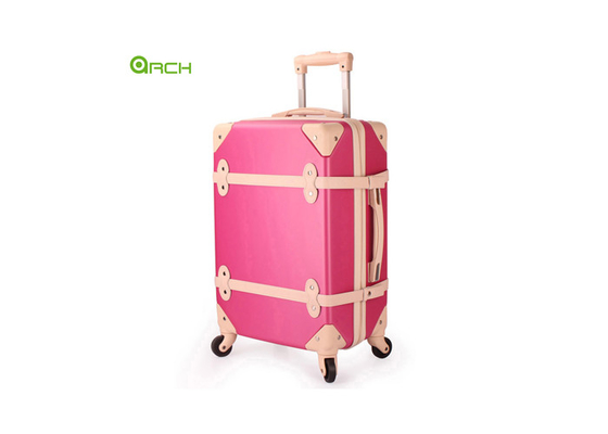 Double Spinner  ABS Hard Shell Cabin Case Pink With Binding Belts