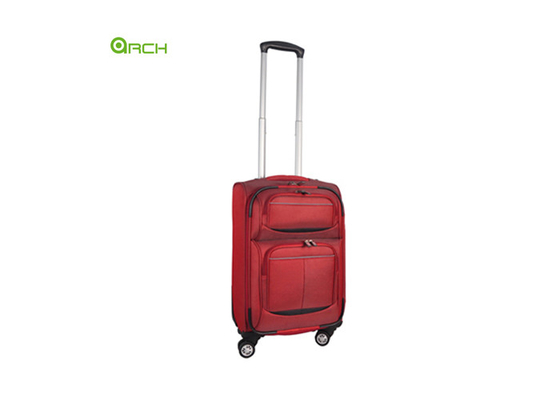 1680D Polyester Soft Sided Luggage with Two Front Pockets and Stylish Flight Wheels