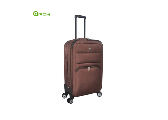 1680D Suitcase Soft Sided Luggage with One Front Pocket and Double Spinner Wheels