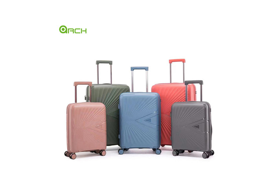 Wholesale PP Hard Sided Travel Trolley Luggage with Double Spinner Wheels