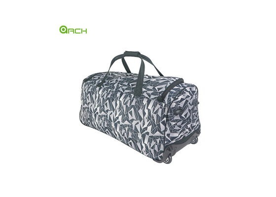 Manufacturer Printing Polyester Rolling Luggage Bag with two front pockets