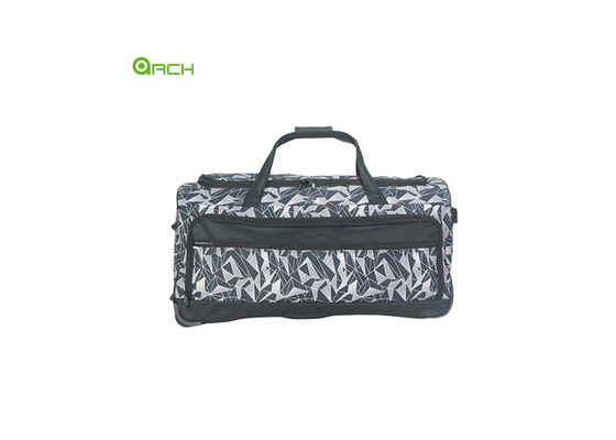 Manufacturer Printing Polyester Rolling Luggage Bag with two front pockets