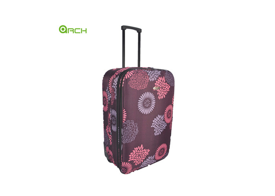 600D Polyester Lightweight Cabin Printed  Suitcase Multiple Interial Pockets